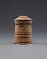 Cylindrical box, Wood, red pigment